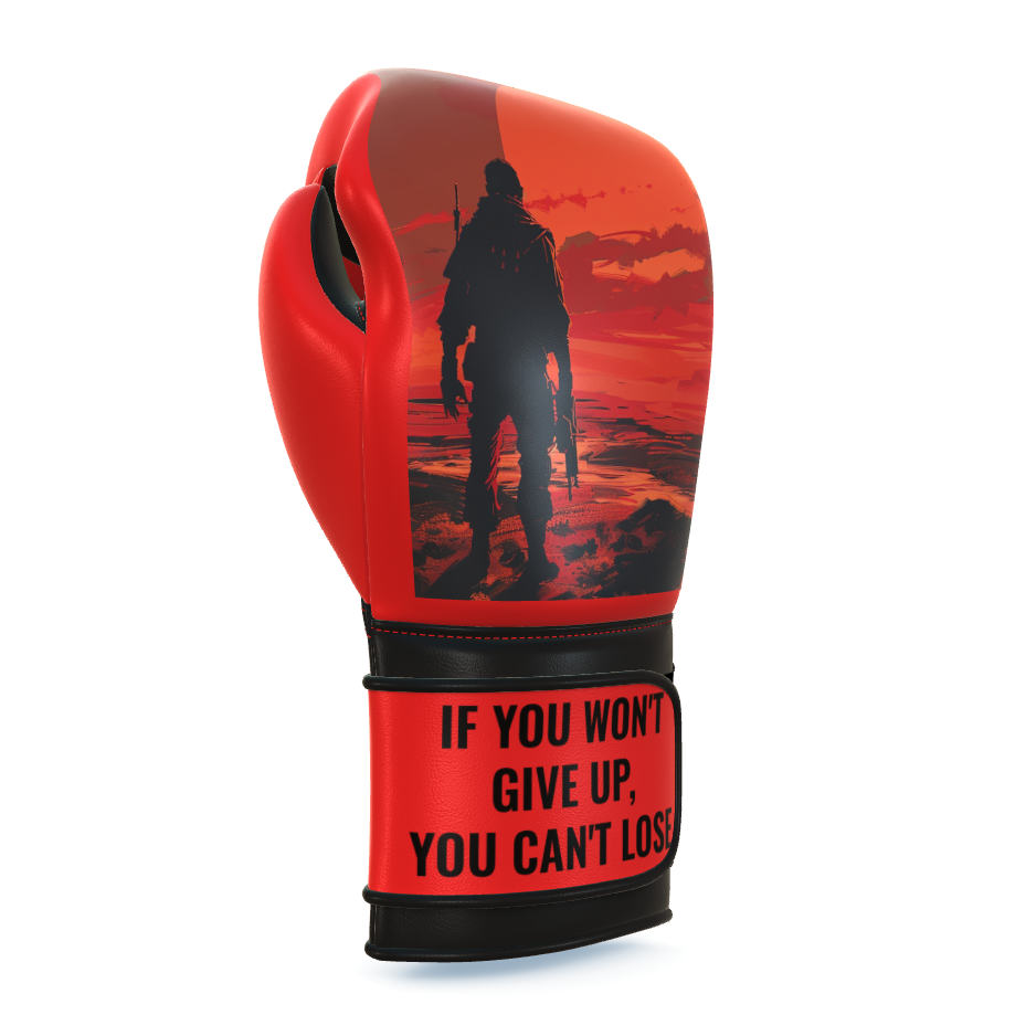 Never Give Up Inspirational Boxing Gloves